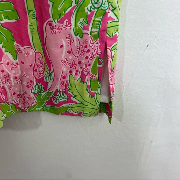Vintage Lilly Pulitzer Taboo Pink Elephant Print Keyhole Shift Dress Size 10 - Picture 9 of 14